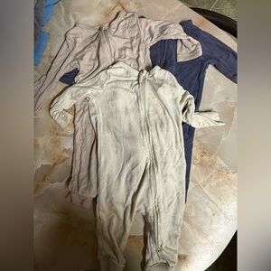 3-6 month bamboo baby pajamas non footie - double zip